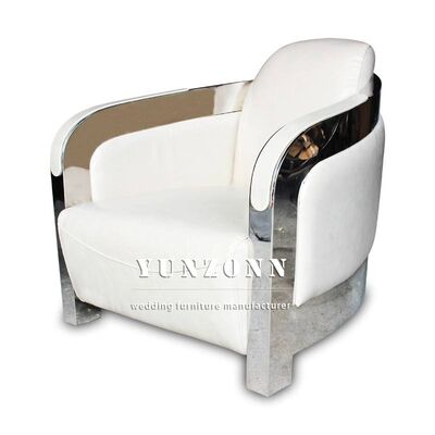 Μονόθεσιος καναπές σκανδιναβικού στυλ με δερμάτινο και ανοξείδωτο ατσάλινο σκελετό για έπιπλα σαλονιού ξενοδοχείου