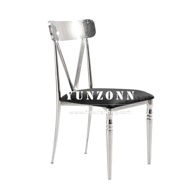 High Back Black Tufted Velvet Dining Chair Stainless Steel Legs Hotel Event Dinning Room SS Furniture Chairs