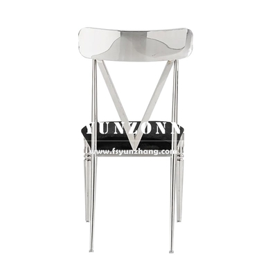High Back Black Tufted Velvet Dining Chair Stainless Steel Legs Hotel Event Dinning Room SS Furniture Chairs