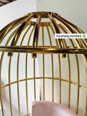 Άνετο ανοξείδωτο εδρών Birdcage μετάλλων χρυσό για το συμπόσιο ξενοδοχείων
