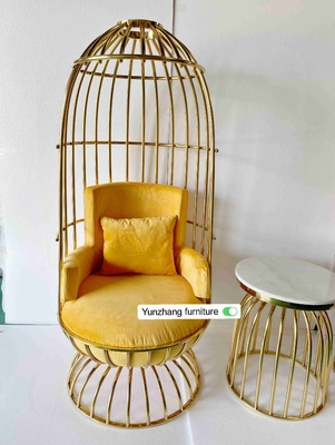 Άνετο ανοξείδωτο εδρών Birdcage μετάλλων χρυσό για το συμπόσιο ξενοδοχείων