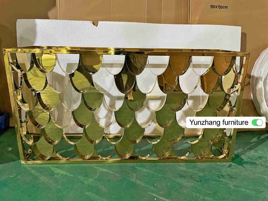 Χρυσός πίνακας 150cmx40cmx80cm 201SS επιτραπέζιων κονσολών φραγμών μετάλλων χρώματος