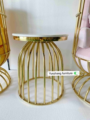 Άνετο ανοξείδωτο εδρών Birdcage μετάλλων χρυσό για το συμπόσιο ξενοδοχείων