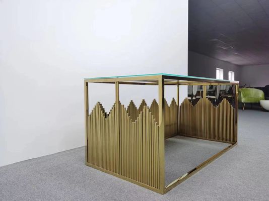 Καλή τιμή Νέο μοντέλο ορθογώνιο από ανοξείδωτο χάλυβα Πάρτι Εκδήλωση Χρυσό τραπέζι γάμου σε απευθείας σύνδεση