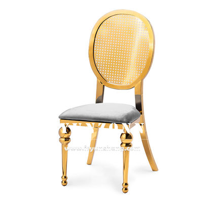 Καλή τιμή Τραπεζαρία επίπλων αγοράς Μέσης Ανατολής, δεξιώσεις, πάρτι, καρέκλα από ανοξείδωτο χάλυβα, χρυσές πολυτελείς καρέκλες γάμου σε απευθείας σύνδεση