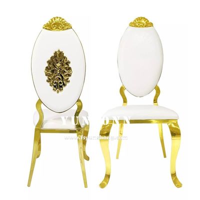 Καλή τιμή Λούξυ ξενοδοχείο εστιατόριο μεταλλική καρέκλα Crown Design Golden Stainless Steel Βασιλική καρέκλα γάμου σε απευθείας σύνδεση