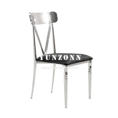 Ψηλή πλάτη Μαύρη καρέκλα μαγειρικής από βελούδο πόδια από ανοξείδωτο χάλυβα ξενοδοχείο εκδήλωση τραπεζαρία έπιπλα καρέκλες