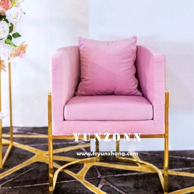 Καλή τιμή Μοντέρνα Πολυθρόνα Μονής Θέσης με Χρυσό Ανοξείδωτο Ατσάλι και Πολύχρωμο Βελούδινο Μαξιλάρι για Ξενοδοχεία, Σαλόνια, Τραπεζαρίες και Εμπορικά Κέντρα σε απευθείας σύνδεση