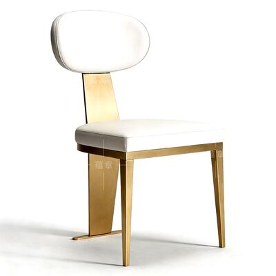 Καλή τιμή Χρυσές καρέκλες τραπεζαρίας γάμου από ανοξείδωτο χάλυβα με ύφασμα από συνθετικό δέρμα, έπιπλα για τραπεζαρία, καρέκλα εστιατορίου σε απευθείας σύνδεση