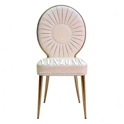 Καλή τιμή Χονδρικός χρυσός από ανοξείδωτο χάλυβα PU δέρμα πολυτελείς καρέκλες γάμου για δεξιώσεις σε απευθείας σύνδεση