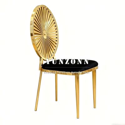 Καλή τιμή Χρυσή καρέκλα γάμου στοιβαζόμενη καρέκλα τραπεζαρίας για ξενοδοχείο, δεξίωση γάμου, έπιπλα γάμου, καρέκλα με σκελετό από ανοξείδωτο ατσάλι σε απευθείας σύνδεση