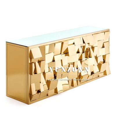 Καλή τιμή Σύγχρονο Ορθογώνιο Τραπέζι Μπαρ από Ανοξείδωτο Ατσάλι με Γυαλί Καθρέφτη Νέο Σχέδιο Οικιακό Μπαρ για Ξενοδοχεία & Εκδηλώσεις Γάμου σε απευθείας σύνδεση