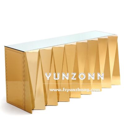Καλή τιμή Oro Acero Inoxidable Lujo Acanalado Barra Plegable Mesa de Boda para Hoteles σε απευθείας σύνδεση
