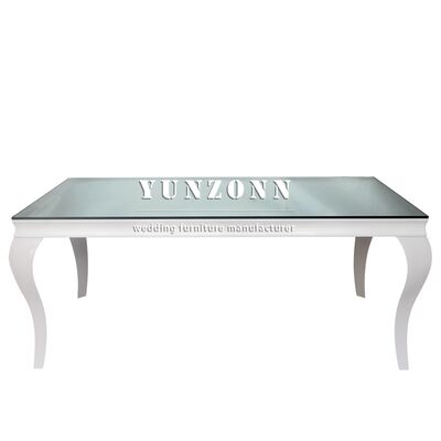 Καλή τιμή Δημοφιλές λευκό ορθογώνιο τραπέζι γάμου Dotel για γάμους, γενέθλια, υπαίθριες εκδηλώσεις σε απευθείας σύνδεση