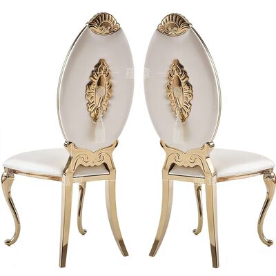 Καλή τιμή Εργοστάσιο Επίπλων Απευθείας Πωλήσεις από Ανοξείδωτο Ατσάλι Επιχρυσωμένες Καρέκλες Κλασικού Στυλ με Ψηλή Πλάτη Κατάλληλες για Γάμους και Δεξιώσεις σε απευθείας σύνδεση