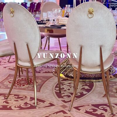 Καλή τιμή Hall Event Rental Good Quality Royal lion king Velvet Gold Stainless Steel Wedding Chair σε απευθείας σύνδεση