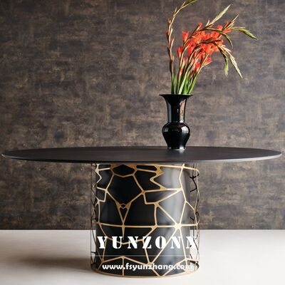 Καλή τιμή Χονδρικό Λούξυ έπιπλα σαλόνι εσωτερικό νυχτερινό κλαμπ εξωτερικό τουρκική σχεδίαση μαύρο ανοξείδωτο τραπέζι για γάμο σε απευθείας σύνδεση