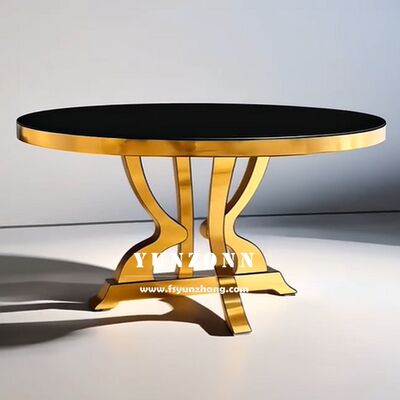 Καλή τιμή Nuova Stile Tavolo Da Pranzo Rotondo In Acciaio Inossidabile Tavolo Per Eventi Oro Per Hotel σε απευθείας σύνδεση