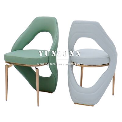 Καλή τιμή Καρέκλα διασκέδασης από PU δέρμα Luxury Rose Gold Metal Καρέκλα για ευχαρίστηση Εστιατόριο Ξενοδοχείο Υποδοχή Εστιατόριο Καρέκλα για εκδηλώσεις σε απευθείας σύνδεση