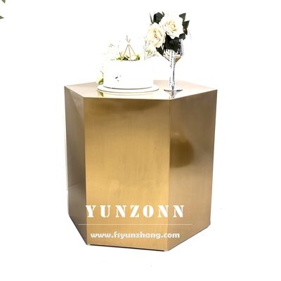 Καλή τιμή Μοντέρνο μεταλλικό τραπέζι για τούρτα σε σχήμα εξάγωνου, νέας σχεδίασης, έπιπλο για σπίτι και κήπο με εξωτερική χρήση για κάθισμα και αποθήκευση, σκαμπό προς πώληση σε απευθείας σύνδεση