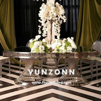 Καλή τιμή Δύο πεντάλιες τραπεζαρία με γυαλί καθρέφτη Κεντρικά χρυσά για γάμους και ξενοδοχεία σε απευθείας σύνδεση