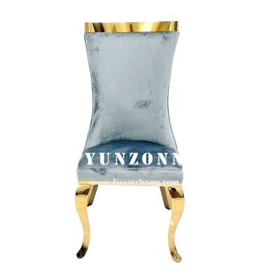 Καλή τιμή Σύγχρονη κομψή ψηλή πλάτη πολυτελή χαλυβουργία εστιατόριο τραπεζαρία καρέκλα με ανοξείδωτο χάλυβα γκρι βελούδο Silla Comedor σε απευθείας σύνδεση