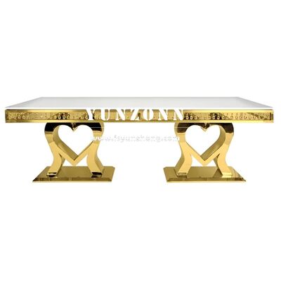 Καλή τιμή Ζεστή πώληση Luxury Gold Stainless Steel Wedding Table Σύγχρονη βάση σε σχήμα καρδιάς σχεδιασμός για τραπεζαρία εξωτερική χρήση ξενοδοχείου & σαλονιού σε απευθείας σύνδεση