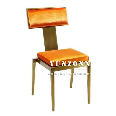 Καλή τιμή Πολυτελής καρέκλα από βουρτσισμένο ανοξείδωτο ατσάλι για μουσουλμανικές εκδηλώσεις Απλό σχέδιο βελούδινη καρέκλα δεξιώσεων για γάμους εστιατόρια σε απευθείας σύνδεση