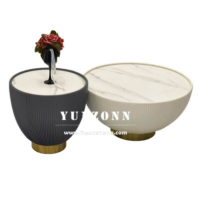 Καλή τιμή Ζεστή πώληση Λευκό στρογγυλό τραπέζι καφέ με σχεδιασμό πέτρας για χρήση στο σαλόνι ή στο ξενοδοχείο σε απευθείας σύνδεση