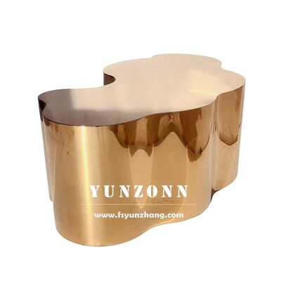 Καλή τιμή Σύγχρονο επιχρυσωμένο τραπέζι σαλονιού από ανοξείδωτο ατσάλι σε στυλ κορμού δέντρου για ξενοδοχείο, τραπεζαρία, υπνοδωμάτιο σε απευθείας σύνδεση