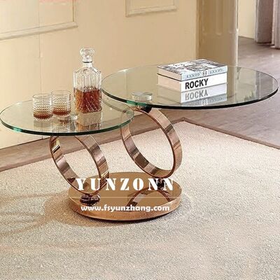 Καλή τιμή Σύγχρονο πολυλειτουργικό τραπέζι καφέ με διπλό θερμαινόμενο γυαλί με στρογγυλό σχεδιασμό καθιστικό τραπεζαρία σπίτι κουζίνα κρεβατοκάμαρα σε απευθείας σύνδεση