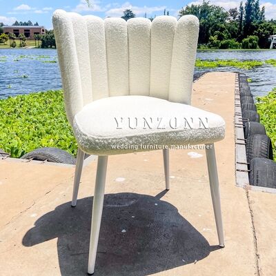 Καλή τιμή Χονδρικός Λευκός Teddy Velvet Lounge Chair Έλεγκτος Ατσάλινος Γάμος Διακόσμηση για Ξενοδοχεία σε απευθείας σύνδεση