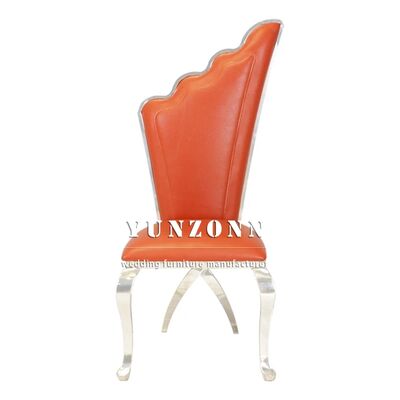 Καλή τιμή Καρέκλα Νύφης και Γαμπρού από Δέρμα και Ύφασμα με Ψηλή Πλάτη και Χρυσά Φτερά, Πολυτελής Αντίκα Καρέκλα Γάμου από Ανοξείδωτο Ατσάλι σε απευθείας σύνδεση