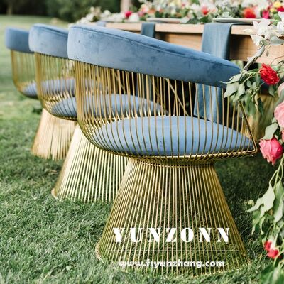 Καλή τιμή Χαλαρωτική πολυθρόνα από ύφασμα Nouveau Wire Velvet Dining Chair Χρυσό πλαίσιο από ανοξείδωτο χάλυβα Νέο σχέδιο για καθιστικό ξενοδοχείο εστιατόριο σε απευθείας σύνδεση