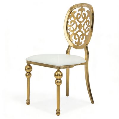 Καλή τιμή Ευρωπαϊκή πολυτελή τραπεζαρική καρέκλα σύγχρονος σχεδιασμός ατσάλινου δέρματος υλικό PU ανθεκτικό για εξωτερικά συμπόσια εστιατόρια σε απευθείας σύνδεση