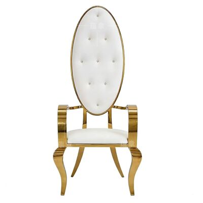 Καλή τιμή Λούξυ από ανοξείδωτο χάλυβα Δερμάτινο ανθεκτικό εξωτερικό μοντέρνο ψηλή πλάτη αίθουσα συμμαρτυρίας νύφης γάμος βίλα καρέκλα για πάρτι εστιατόριο σε απευθείας σύνδεση