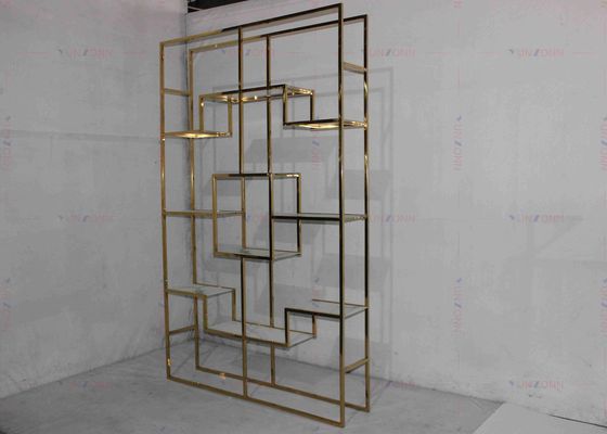 Καλή τιμή Ελαφριά κλασική πολυτέλεια γραφείου ραφιών κρασιού ανοξείδωτου χρυσή σύγχρονη σε απευθείας σύνδεση